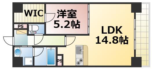 グランディール布施(1LDK/2階)の間取り写真