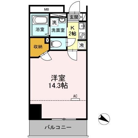 ロイヤルKJ(1K/5階)の間取り写真