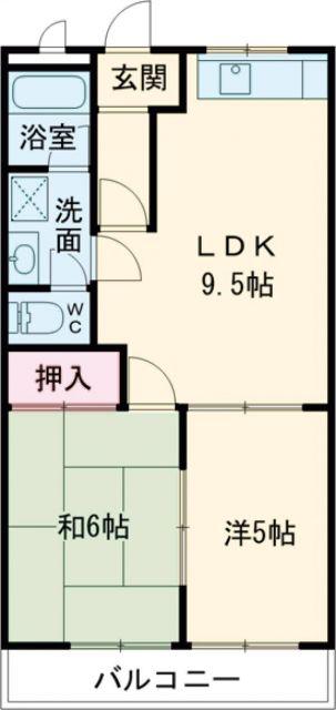プラムコートJPMC(2LDK/4階)の間取り写真