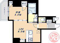 LA CASA 上汐(1LDK/9階)の間取り写真