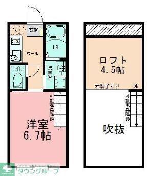 クレスタ鴨居(1K/2階)の間取り写真