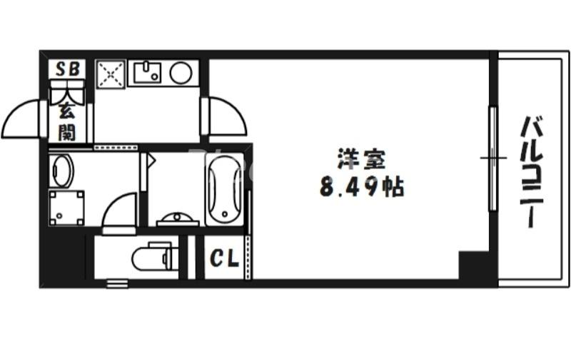 リップルビガー扇町(1K/5階)の間取り写真
