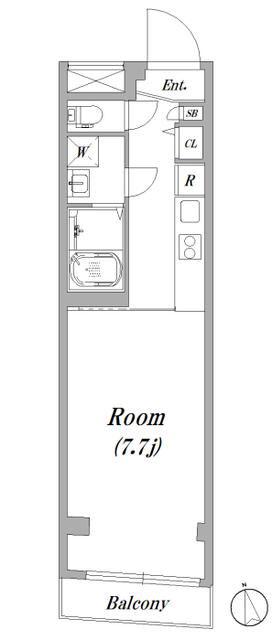 スマートヴィラ中延参番館(1K/3階)の間取り写真