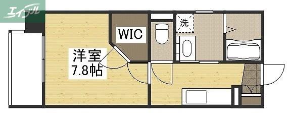 カサ・セグーラ田町(1K/2階)の間取り写真