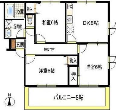 サンリットハウスA(3DK/3階)の間取り写真