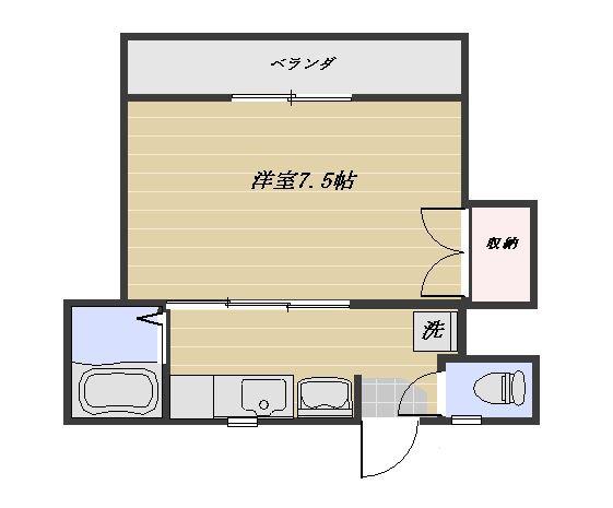 中屋ビル(1K/3階)の間取り写真