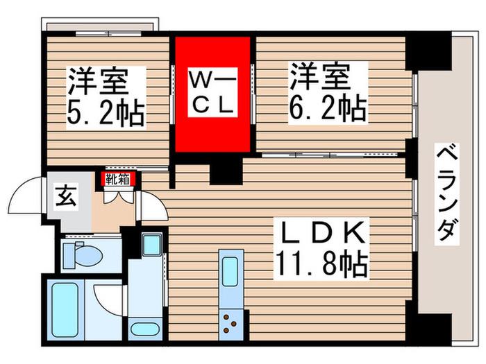 ART RESIDENCE IN MISATO CHUO(2LDK/6階)の間取り写真