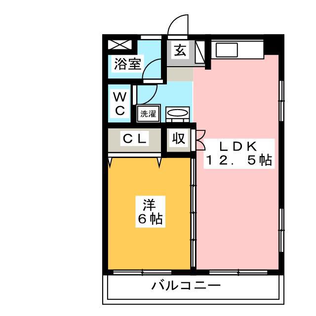 コンフォートガーデン(1LDK/1階)の間取り写真