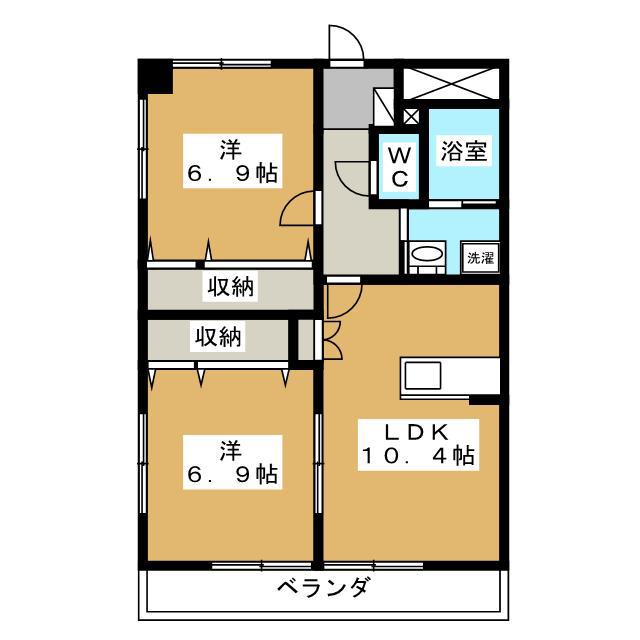 TNマンションV(2LDK/2階)の間取り写真