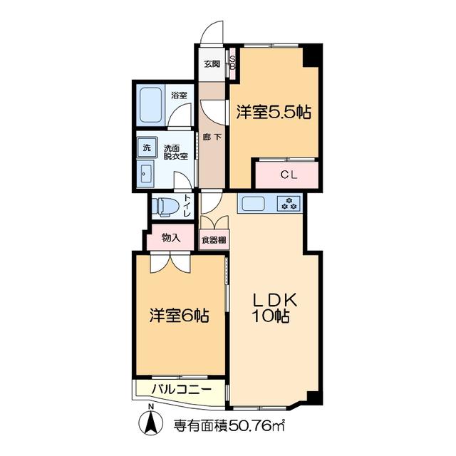 サニーハイム小岩(2LDK/3階)の間取り写真