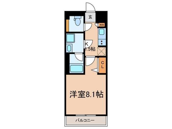 XEBEC経堂(1K/4階)の間取り写真