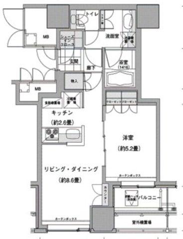 ウエストパークタワー池袋(1LDK/12階)の間取り写真