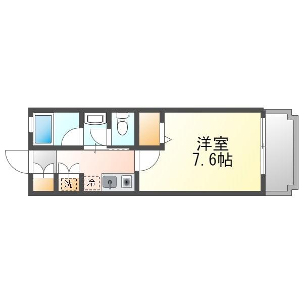 6FLOOR(1K/5階)の間取り写真