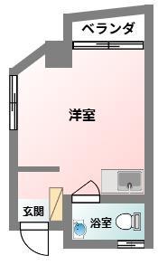 カーサ島乃(ワンルーム/1階)の間取り写真