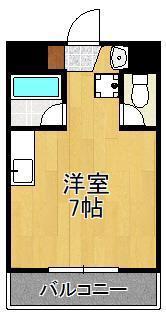 オアシス門司港II(ワンルーム/2階)の間取り写真
