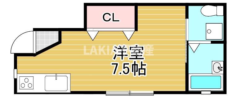 ラフィニール京橋(ワンルーム/1階)の間取り写真