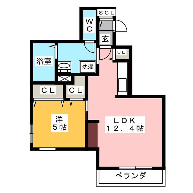 MAISON CUBEII(1LDK/2階)の間取り写真