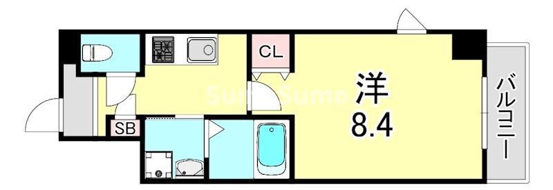 LSステューディオ岡本(1K/5階)の間取り写真