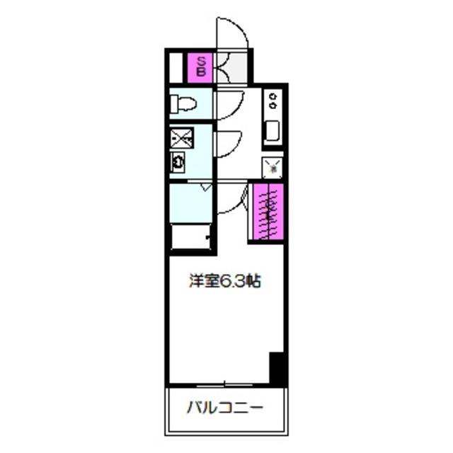エスリード大阪城クローグ(1K/13階)の間取り写真