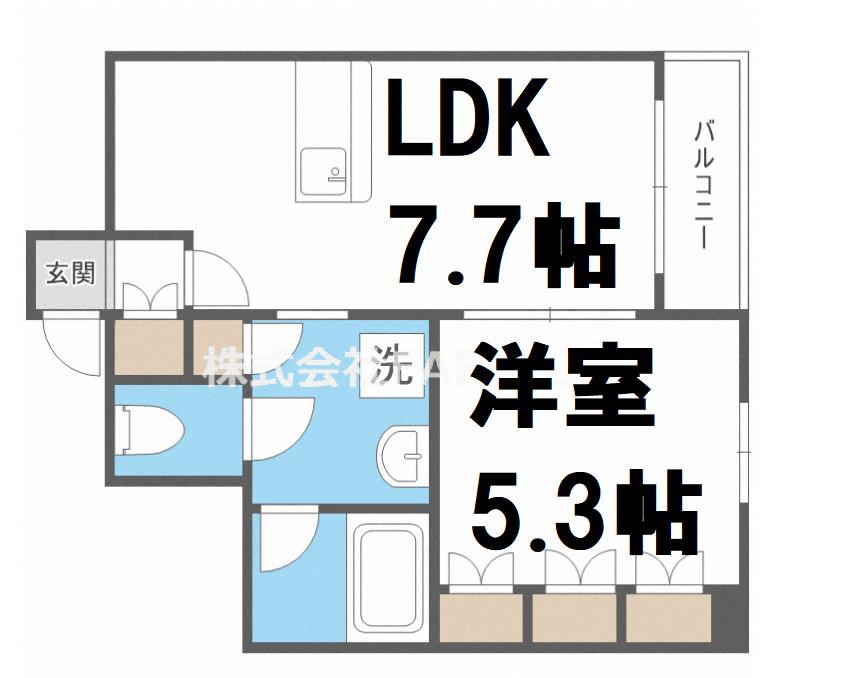 CITY SPIRE難波グレイス(1LDK/12階)の間取り写真