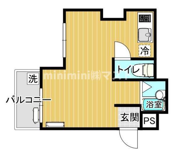 ヴォンジョルノ難波(ワンルーム/3階)の間取り写真