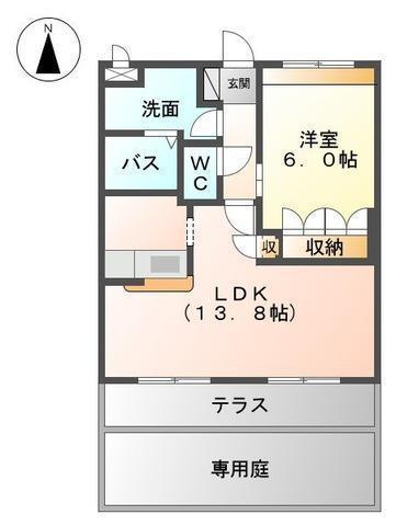 ボンヌ・シャンス(1LDK/1階)の間取り写真