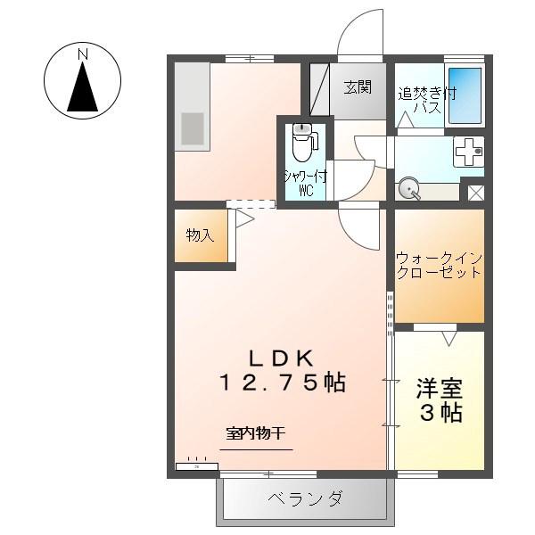 トワール(1LDK/2階)の間取り写真