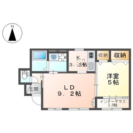 モイス・シャーム宮前(1LDK/1階)の間取り写真
