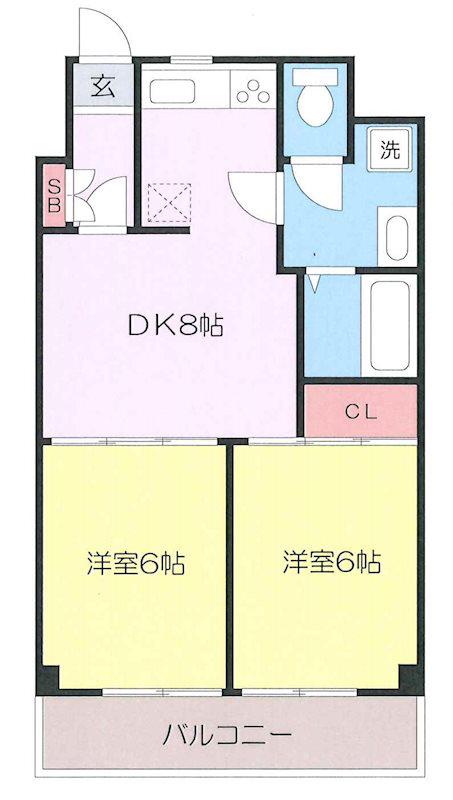 CCK230(2DK/2階)の間取り写真