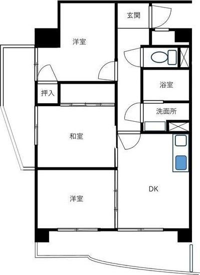 メゾン野菊(3DK/3階)の間取り写真