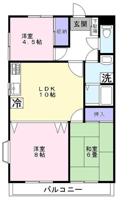 ラフィーヌ・ジュネスI(3LDK/2階)の間取り写真