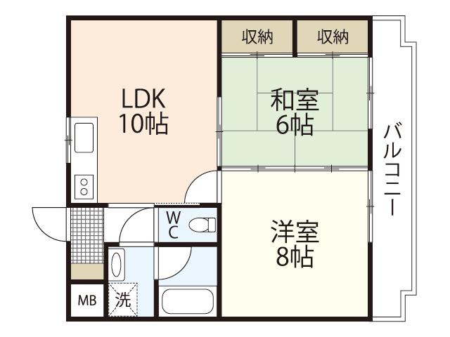 ヴェナール(2LDK/5階)の間取り写真
