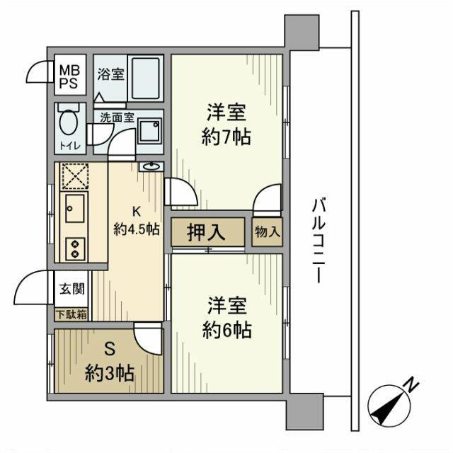 ダイアパレス西台(2SK/6階)の間取り写真