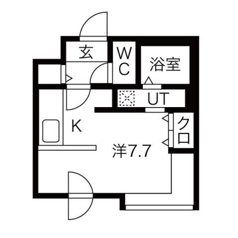 LUCE SOLARE麻生(1K/4階)の間取り写真