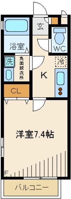 ソレイユ松江(1K/2階)の間取り写真