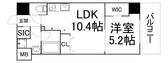 ONE O ONE 内代(1LDK/7階)の間取り写真