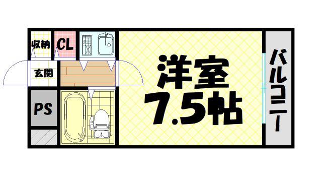 サンライズ千代崎(1K/5階)の間取り写真