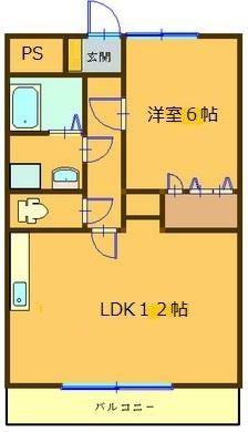 メゾンド府中(1LDK/2階)の間取り写真