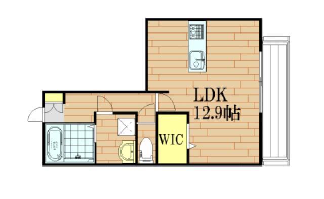 NEW OAK B(ワンルーム/2階)の間取り写真