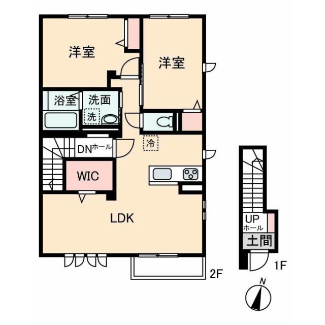 レトア末広C(2LDK/2階)の間取り写真