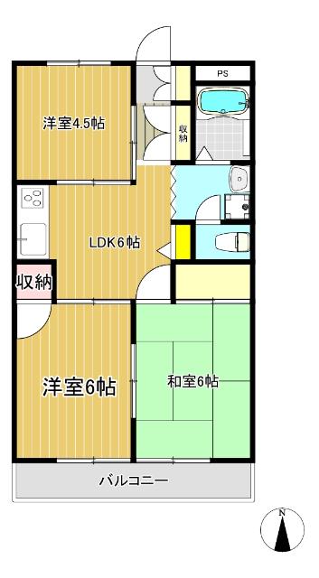 稲垣マンション(3DK/3階)の間取り写真