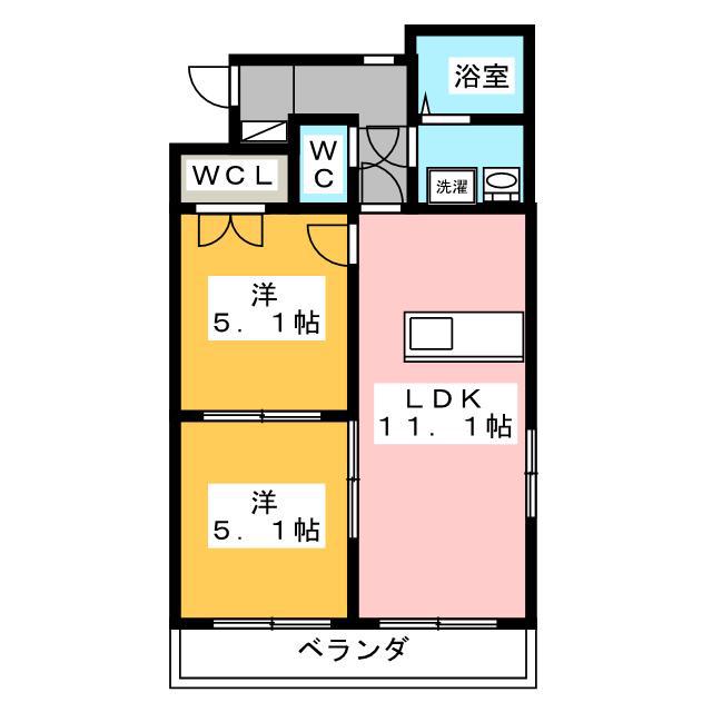 FIORE(2LDK/2階)の間取り写真