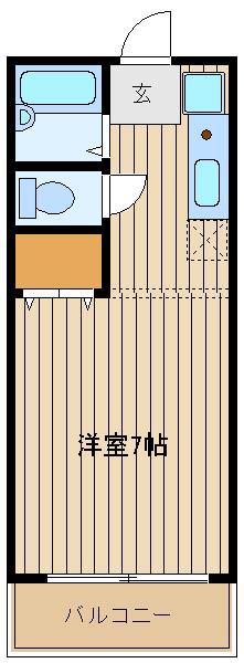パールハイツ豊玉C(ワンルーム/1階)の間取り写真