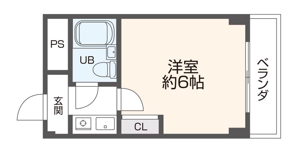 サンライフ近大(1K/1階)の間取り写真