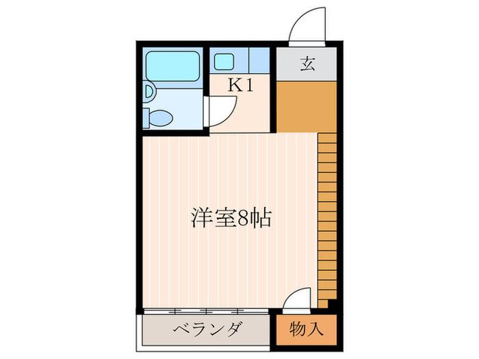コーポラス河合(1K/3階)の間取り写真