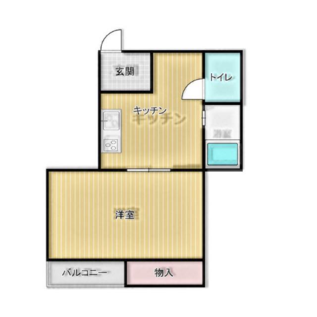 栄ビル(1K/3階)の間取り写真
