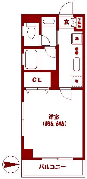 エクセルハウス(1K/3階)の間取り写真