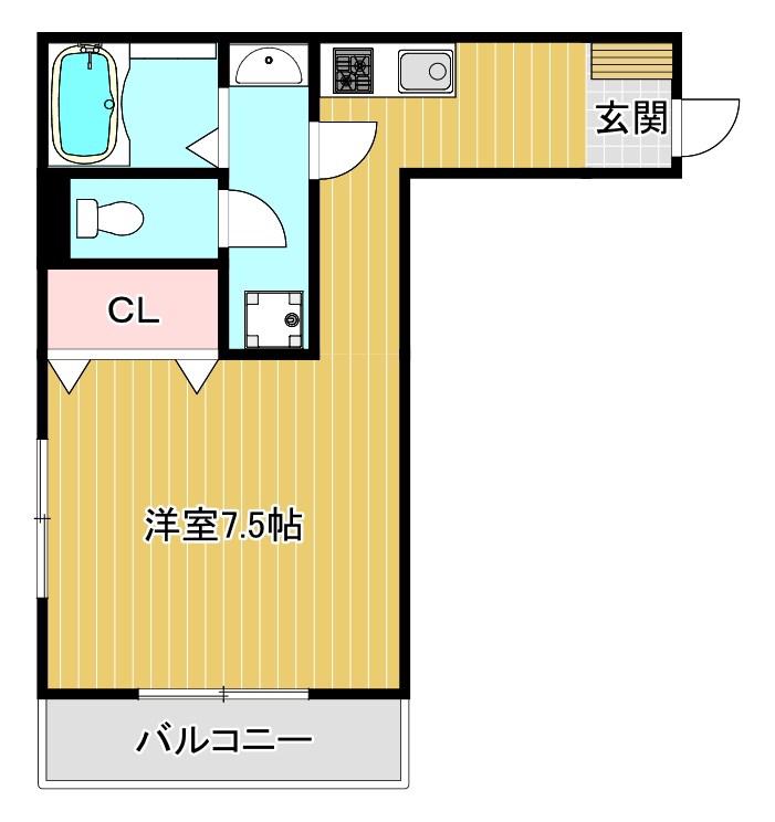 シュエット(1K/3階)の間取り写真