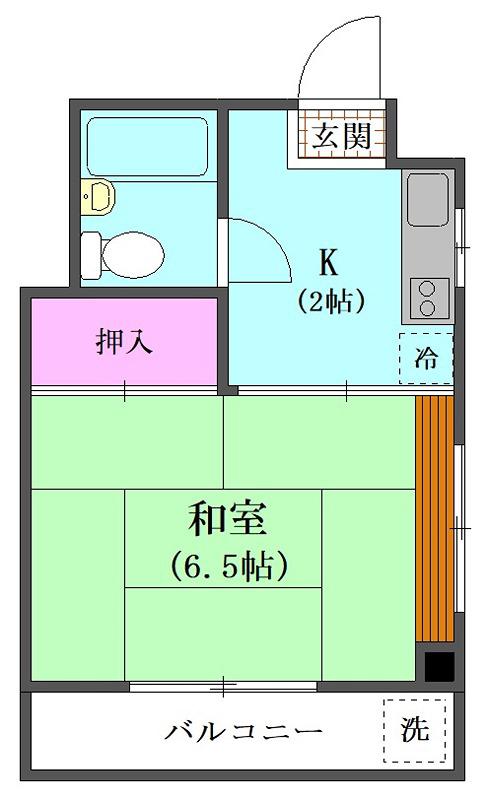 立会川セントラルファイブ(1K/4階)の間取り写真