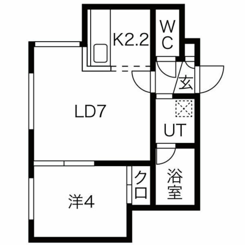 ACTIVAT南郷13丁目スクエア(1LDK/4階)の間取り写真